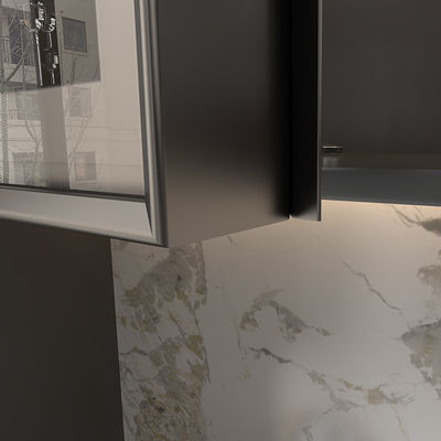 качество  2.4m Matte Black Aluminum Furniture Profile For Wardrobe Cabinet Door Glass завод